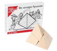 Bartl 102572 Mini puzzle en bois La pyramide sciée en 4 petites pièces de bois
