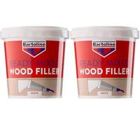 Bartoline Ready Mixed Wood Filler White 1 kg, Mastic Durable et Facile à Utiliser pour Les Réparations de Bois à l'Intérieur et à l'Extérieur (Lot de 2)