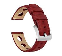 Barton Racing & Rally Horween Bracelet en cuir avec barres à ressort à dégagement rapide intégrées - Longueur standard pour poignets de 12,7 cm à 20,3 cm - 18 mm, 19 mm, 20 mm, 21 mm, 22 mm, 23 mm et
