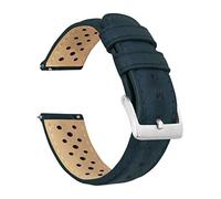 Barton Racing & Rally Horween Bracelet en cuir avec barres à ressort à dégagement rapide intégrées - Longueur standard pour poignets de 12,7 cm à 20,3 cm - 18 mm, 19 mm, 20 mm, 21 mm, 22 mm, 23 mm et