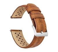 Barton Racing & Rally Horween Bracelet en cuir avec barres à ressort intégrées à dégagement rapide - Longueur standard pour poignets de 12,7 cm à 18 mm, 19 mm, 20 mm, 21 mm, 22 mm, 23 mm et 24 mm -