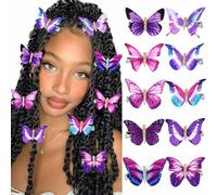 BARTOSI Lot de 10 barrettes à cheveux en forme de papillon violet - Jolies épingles à cheveux décoratives pour femmes et filles