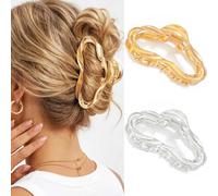BARTOSI Lot de 2 grandes pinces à cheveux en métal doré pour cheveux épais - Accessoires de cheveux tendance pour femmes et filles