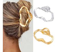 BARTOSI Lot de 2 pinces à cheveux en métal doré - Antidérapantes - Pour cheveux épais - Accessoires de cheveux pour femmes et filles