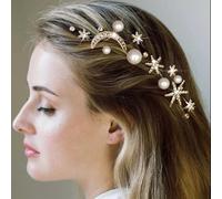 BARTOSI Lot de 20 pinces à cheveux en forme d'étoile avec strass et étoiles dorées - Accessoires de cheveux pour femmes et filles