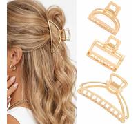 BARTOSI Lot de 3 pinces à cheveux en métal doré - Taille moyenne - Petites pinces à cheveux antidérapantes - Accessoires de coiffure pour femmes et filles