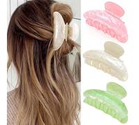 BARTOSI Lot de 3 pinces à cheveux vertes de taille moyenne pour cheveux antidérapantes - Accessoires de coiffure pour femmes et filles
