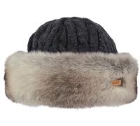 Barts - Bonnet en fourrure synthétique - Fur Cable Bandhat Heather Brown en Laine - Noir Noir