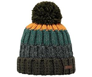 Barts Bonnet Wilhelm avec Revers Bonnets de Ski Bonnet à Pompon (Taille Unique - Olive)