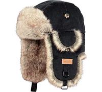 Barts Casquette d'aviateur Rib Bomber Bonnet d'hiver Bonnet en Fourrure Tricot côtelé réglable Chaud