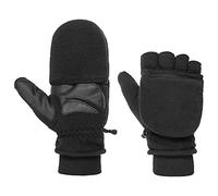 Barts Gants sans Doigts en Polaire Femme/Homme - paire de moufles avec doublure automne-hiver - 7 HS noir
