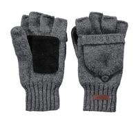Barts Mitaines en laine Haakon Homme – moufles tricot doublure – S/M gris foncé