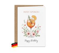 Bartschibär Carte d'anniversaire « Holy Aperoli Flower 2 », format A6, 14,8 x 10,5 cm, pliante, avec enveloppe, motif apéritif dessiné à la main, fabriquée en Allemagne
