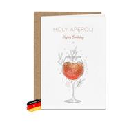 Bartschibär Carte d'anniversaire « Holy Aperoli Flower 3 », format A6, 14,8 x 10,5 cm, pliante, avec enveloppe, motif apéritif dessiné à la main, fabriquée en Allemagne