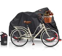 BARTSTR Housse de vélo imperméable pour l'intérieur et l'extérieur, tissu Oxford 210D anti-poussière et pluie avec trous de verrouillage et sac de rangement portable (XL)