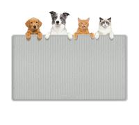 Bartuke Tapis d'alimentation en Silicone pour Chats et Chiens, 101 x 71 cm, avec Bord surélevé, Tapis de Table pour Animaux de Compagnie pour Nourriture et Eau, imperméable, Anti-Fuite (Gris)