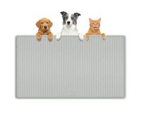 Bartuke Tapis d'alimentation en Silicone pour Chats et Chiens, 61 x 43 cm, avec Bord surélevé, Tapis de Table pour Animaux de Compagnie pour Nourriture et Eau, imperméable, Anti-Fuite (Gris)