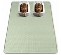 Bartuke Tapis de nourriture pour chat, 145,8 x 101,6 cm, extra large, en silicone avec bord surélevé, set de table pour gamelle de nourriture et d'eau, antidérapant, facile à nettoyer, protection du
