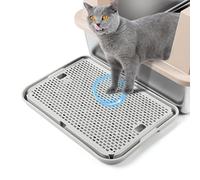 Bartuke Tapis de Rampe, 42x30CM Escalier pour bac à litière pour Chat, Attrape-litière pour bac à litière Automatique autonettoyant, idéal pour Chaton et Chats Plus âgés(Gris Clair)