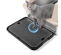 Bartuke Tapis de Rampe, 42x30CM Escalier pour bac à litière pour Chat, Attrape-litière pour bac à litière Automatique autonettoyant, idéal pour Chaton et Chats Plus âgés(Noir)