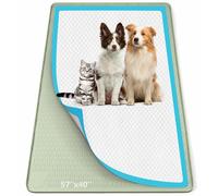 Bartuke Tapis de réception d'urine en silicone 145 x 101 cm avec rebords hauts pour chiens, chats, lapins, étanches, tapis d'entraînement pour chiens pour protéger le sol à la maison (Vert)
