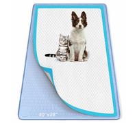 Bartuke Tapis de récupération d'urine en silicone avec bord haut 101 x 71 cm pour chiens, chats, lapins, anti-fuite, tapis d'entraînement pour chien pour protéger le sol à la maison (bleu)