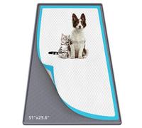 Bartuke Tapis pipi pour chiens, 129,5 x 65 cm, tapis en silicone anti-fuite, bord haut, sans déversement, support pour chiot, chat, lapin, tapis d'entraînement pour protection du sol, pas de tapis