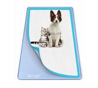 Bartuke Tapis pipi pour chiens, 86 x 56 cm, tapis en silicone anti-fuite, bord haut, sans déversement, support pour chiot, chat, lapin, tapis d'entraînement pour protection du sol, pas de tapis (bleu)