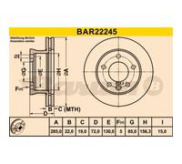 BARUM 2x Disques de Frein Avant Ø285 MM Ventilé pour Mercedes Sprinter 3-T 903