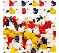 Barydat Lot de 200 mini canards en résine pour Halloween, fantôme, citrouille, chauve-souris, crâne, momie, canards, décorations pour fête d'Halloween, cadeaux de décoration de maison de poupée