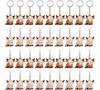 Barydat Lot de 36 porte-clés en forme de vache des Highlands avec imprimé vache - Accessoires de voiture - Cadeau mignon imprimé vache - Pour femme et enfant, 2 couleurs, as the pictures shown