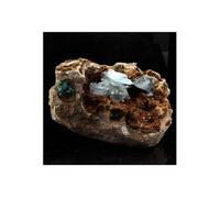 BARYTE + MALACHITE en provenance du Congo, Lubumbashi - Pierre Naturelle de Collection, Cristaux Verts et Blancs, 3282.0 ct - Certificat d'Authenticité Inclus 115 x 90 x 70 mm G