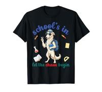 Barzoï Dog Back School Fait vibrer Les écoles dans Let The Chaos Begin T-Shirt