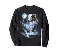 Barzoï Howling to The Moon, Chien rétro des années 90 Sweatshirt