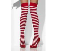 Bas Auto-Stop Rayés Rouges Et Blancs Accessoire De Costume Pour Femmes Noël