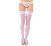 Bas autofixant Femme Sexy Bas Hauts en Résille Élastique avec Dentelle Lingerie Bas autofixant Collant Fantaisie Femme Sous-vêtements Tights Jarretelles Collants Bas À La Cuisse Noir Taille unique