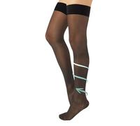 BAS AUTOFIXANTS DE CONTENTION | BAS DE COMPRESSION GRADUEE FORTE | BAS DE MAINTIEN | 18-22 MMHG | 140 DEN | FABRIQUÉ EN ITALIE | (XL, NOIR)