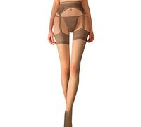 Bas avec bas pour au-dessus du genou - Lingerie élégante - Bas sans fixation - Couleur chair, gris, taille unique