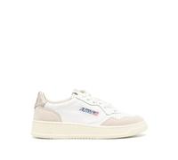 Bas baskets medailles en Suede et cuir blanc et or BIANCO 41