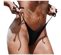 Bas Bikini Lacets Taille Basse Femme, Slip Maillot de Bain String Côté, Élasthanne Bretelles Résistantes Chlore pour Plage et Été