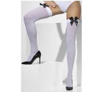 Bas Blancs Avec Nœud Noir - Blanc - Taille Unique Blancs G