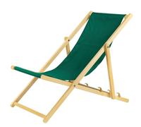 BAS Chaise Longue Pliante - en Bois - Idéale pour Plage et Jardin - Vert