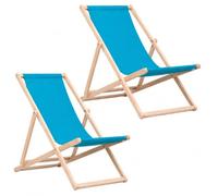 BAS Chaise Longue Pliante en Bois - Lot de 2 Transates de Plage Chaise Turquoise - Chilienne Pliante - Chaise Longue Jardin Relax Pliable pour Balcon, Plage, terrasse et Camping