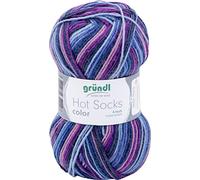 Bas, chaussette en laine ; couleur 50g, 4 plis. 406 violett-color