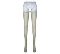 Bas collant glossy effet huile, ouvert entrejambe, stretch, pour lingerie sportive#Z