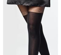 Bas collants à la mode originaux Panna 'HEART' imitation coeurs 60 D Noir