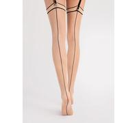 Bas Couture FIORE MADAME 20D pour Porte-Jarretelle Rétro Vintage Noir Rouge Neuf