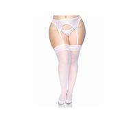 Collants sexy transparent leg avenue sexy couture arrière blanche - Taille: Taille unique 1, Couleur: Blanc