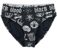 Bas de bikini Gothic de Black Blood by Gothicana - Bas de bikini avec symboles occultes - S à XXL - pour Femme - noir XXL