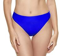 Bas de bikini pour femme - Contrôle du ventre - Couverture complète - Culotte de bain basique imperméable taille basse - Bas de bain de plage classique pour femme, bleu, L
